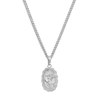ENGEL HALSKETTE 925 SILBER RHODINIERT