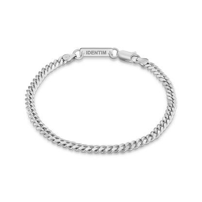 PANZERKETTE KUBANISCH ARMBAND 925 SILBER RHODINIERT 4,00MM