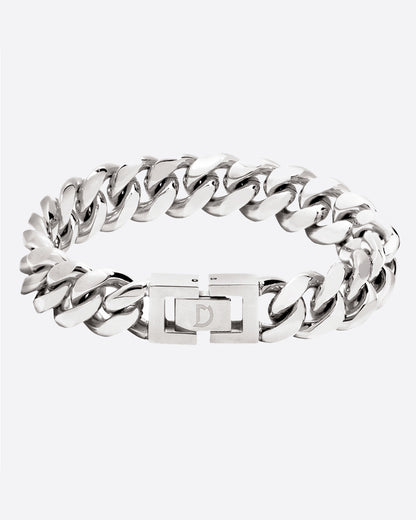 CLEAN CUBANA BRACELET. - 12MM WHITE GOLD