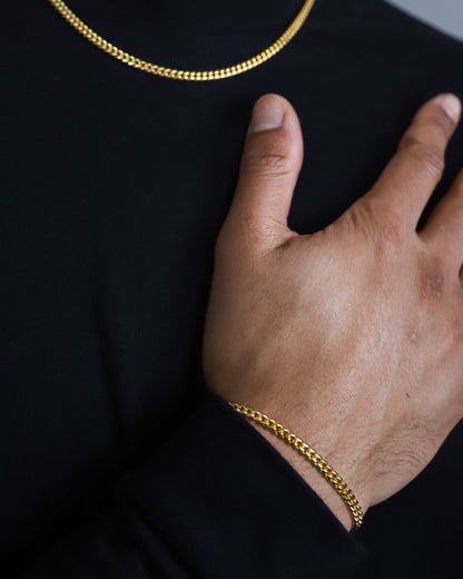 CLEAN CUBANA BRACELET. - 4MM 18K GOLD