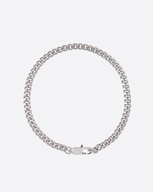 CLEAN CUBANA BRACELET. - 4MM WHITE GOLD