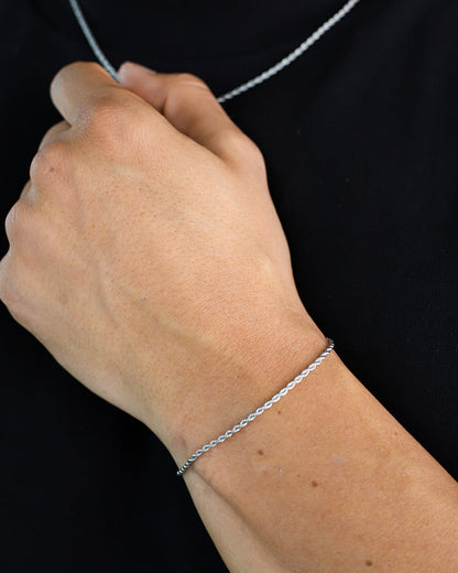CLEAN ROPE BRACELET. - 2MM WHITE GOLD