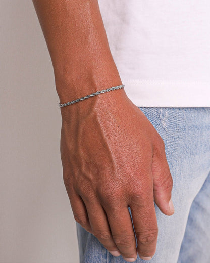 CLEAN ROPE BRACELET. - 3MM WHITE GOLD