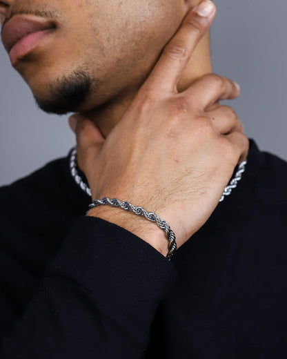 CLEAN ROPE BRACELET. - 6MM WHITE GOLD
