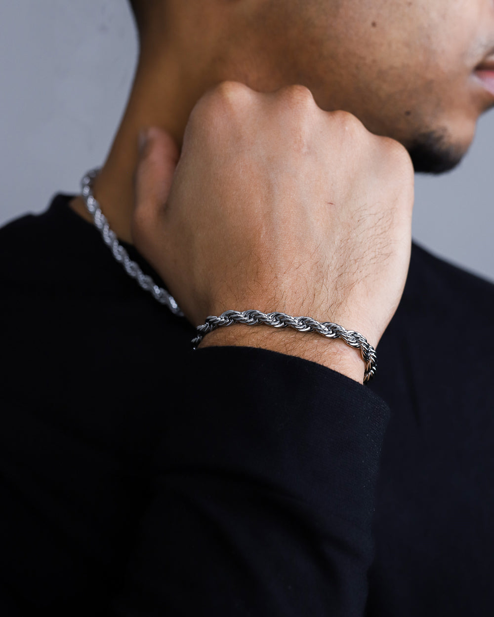 CLEAN ROPE BRACELET. - 6MM WHITE GOLD