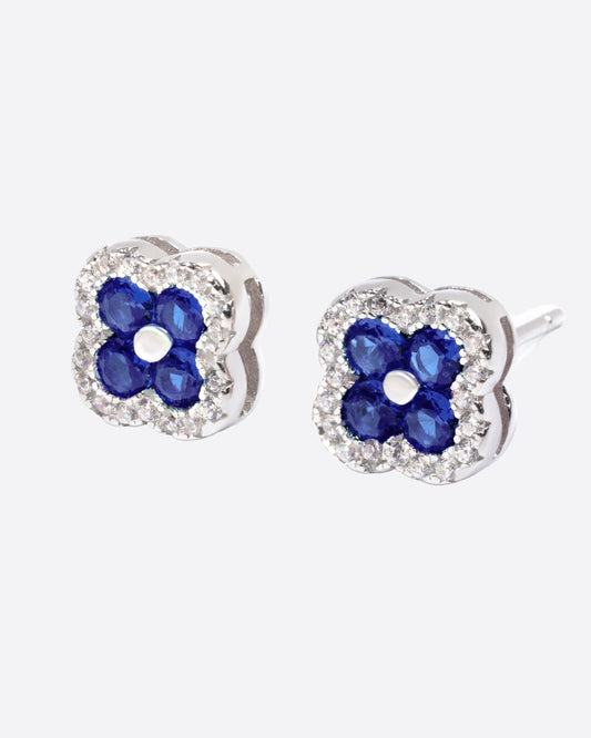 CLOVER STUDS 925. - WHITE GOLD