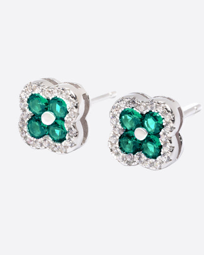 CLOVER STUDS 925. - WHITE GOLD