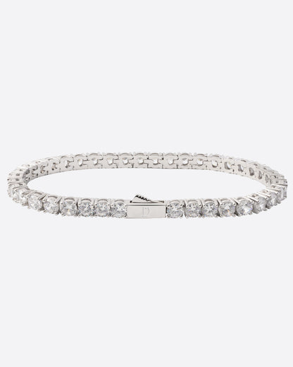 MOISSANITE TENNIS BRACELET. - 4MM WHITE GOLD
