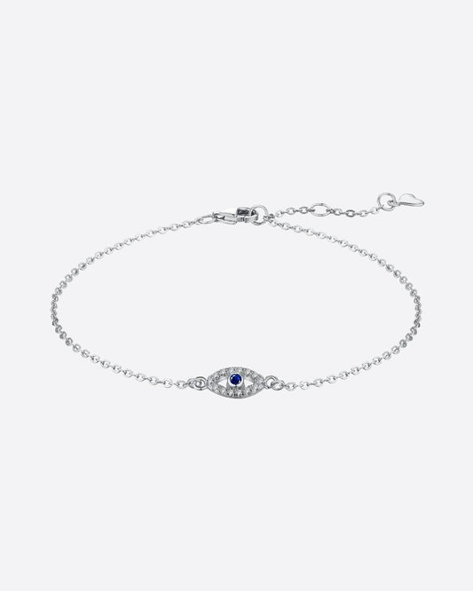 EVIL EYE BRACELET 925. - WHITE GOLD