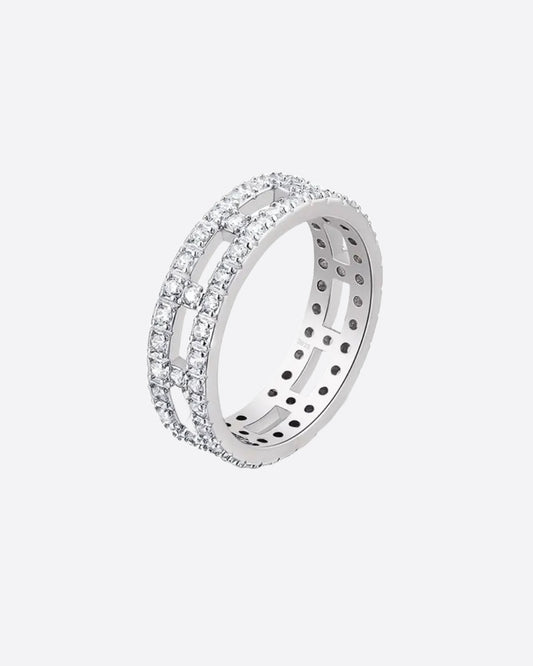 FLOODED STACK RING 925. - WHITE GOLD