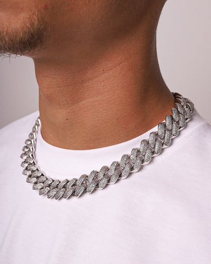 FREEZY CUBANA CHAIN. - 20MM WHITE GOLD
