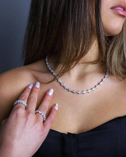 HONEYCOMB CHAIN. - 3MM WHITE GOLD