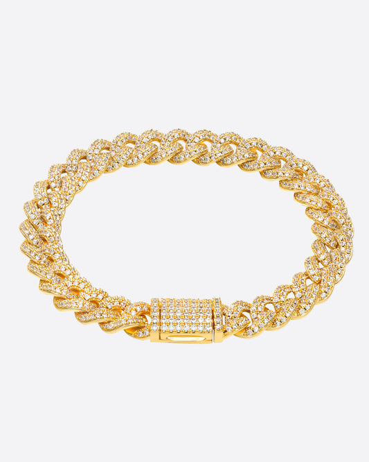 ICED CUBANA BRACELET. - 8MM 18K GOLD