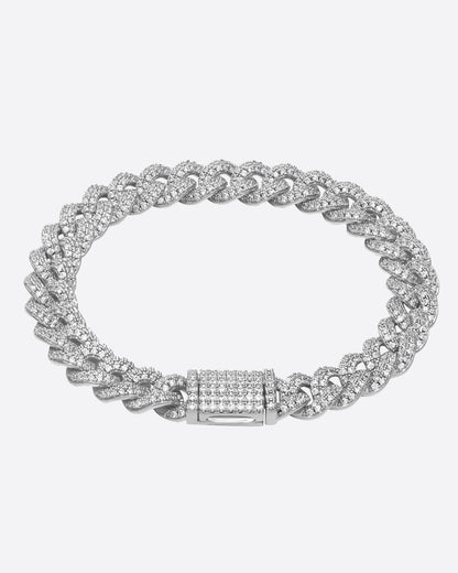 ICED CUBANA BRACELET. - 8MM WHITE GOLD