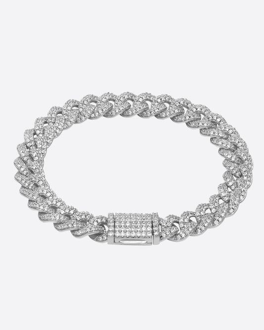 ICED CUBANA BRACELET. - 8MM WHITE GOLD