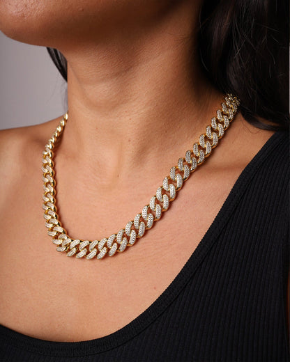 ICED CUBANA CHAIN. - 12MM 18K GOLD