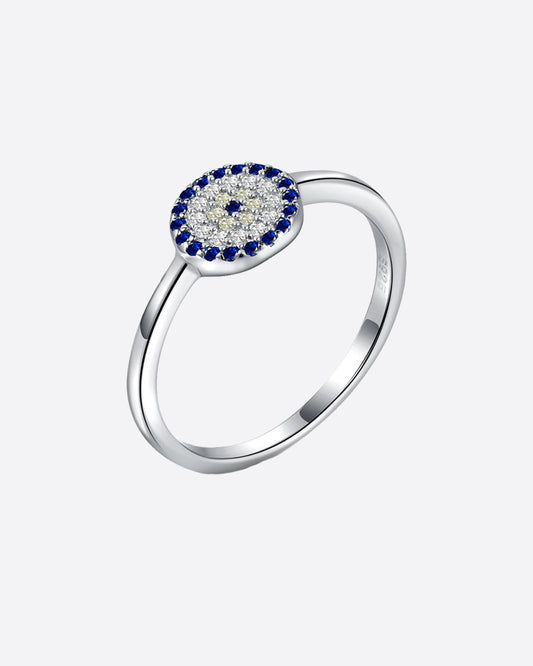 ICY EVIL EYE RING 925. - WHITE GOLD