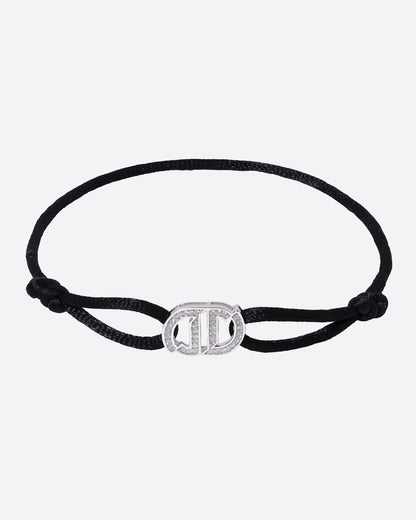 MOISSANITE INFINITY CORD BRACELET. - WHITE GOLD