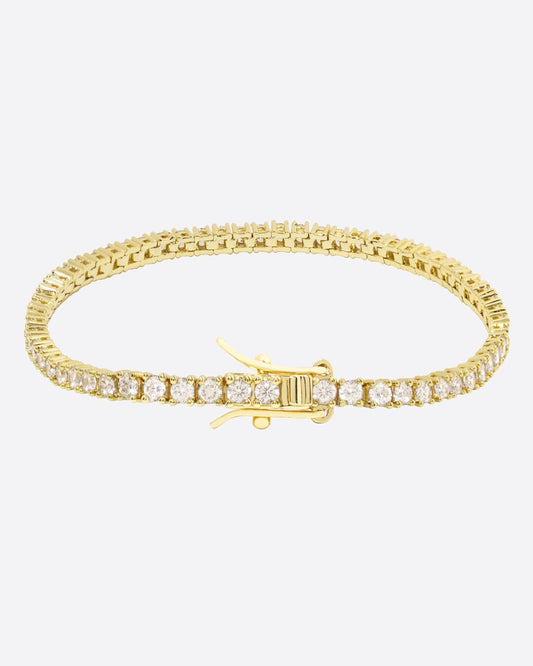 MICRO TENNIS BRACELET. - 2.5MM 18K GOLD