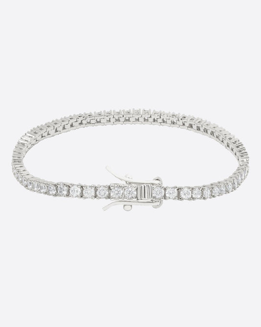 MICRO TENNIS BRACELET. - 2.5MM WHITE GOLD