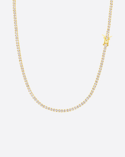 MICRO TENNIS CHAIN. - 2.5MM 18K GOLD