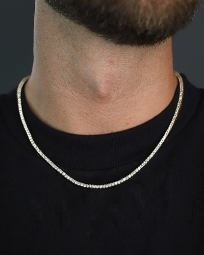 MICRO TENNIS CHAIN. - 2.5MM 18K GOLD