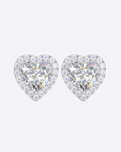 MOISSANITE BIG LOVE STUDS. - WHITE GOLD