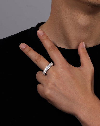 MOISSANITE DOUBLE THIN ETERNITY RING. - WHITE GOLD