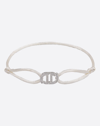 MOISSANITE INFINITY CORD BRACELET. - WHITE GOLD
