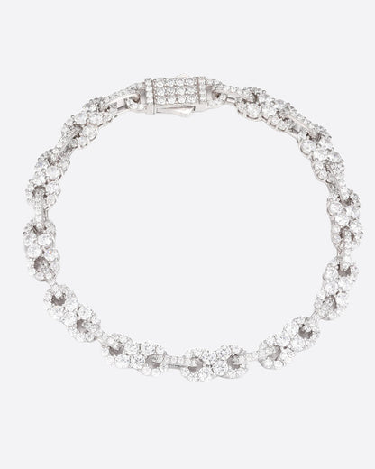 MOISSANITE INFINITY STONES LINK BRACELET. - WHITE GOLD