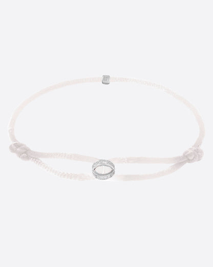 MOISSANITE ICED INFINITY CORD BRACELET. - WHITE GOLD