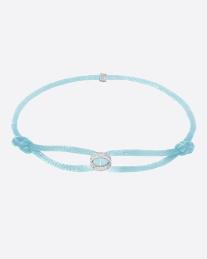 MOISSANITE ICED INFINITY CORD BRACELET. - WHITE GOLD
