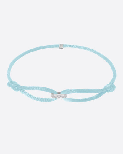 MOISSANITE INFINITY RING CORD BRACELET. - WHITE GOLD