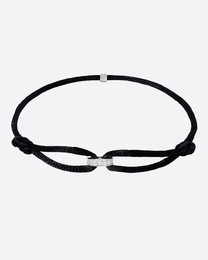 MOISSANITE INFINITY RING CORD BRACELET. - WHITE GOLD