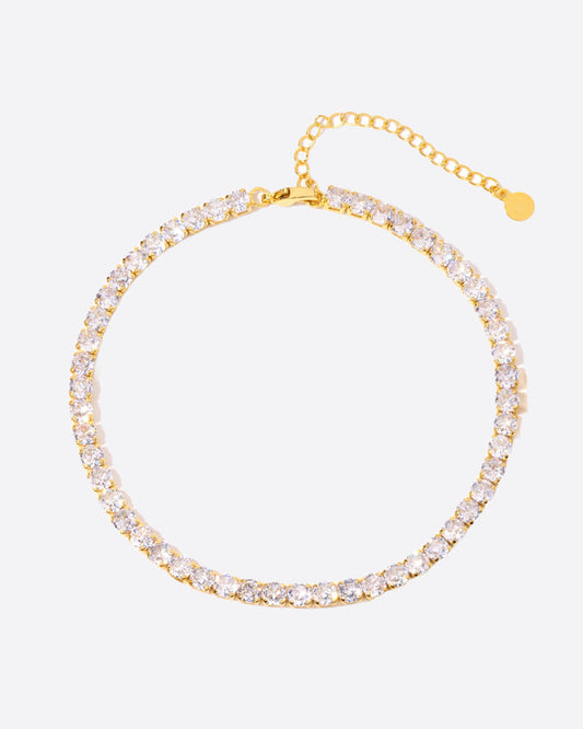 TENNIS ANKLET. - 4MM 18K GOLD