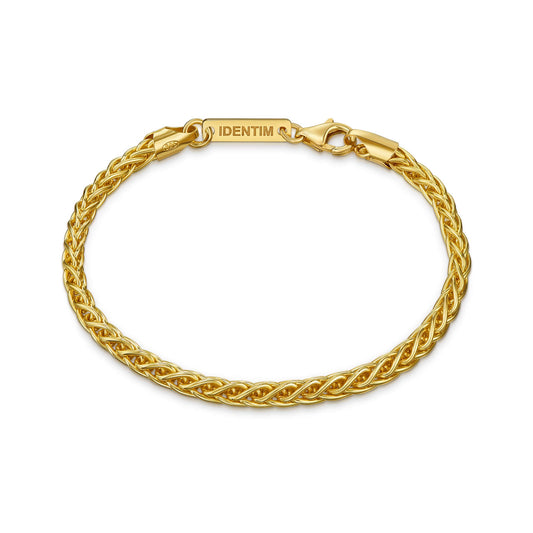 ZOPFKETTE ARMBAND 925 SILBER 18 KARAT VERGOLDET 3,60MM