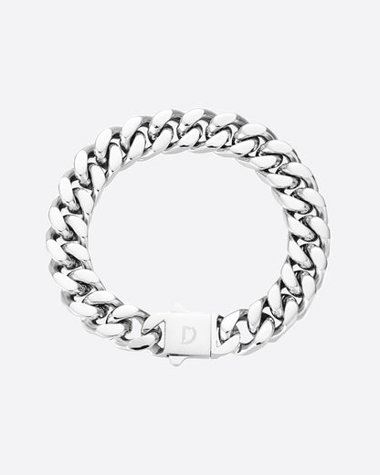 CLEAN BOXED CUBANA BRACELET. - 11MM WHITE GOLD