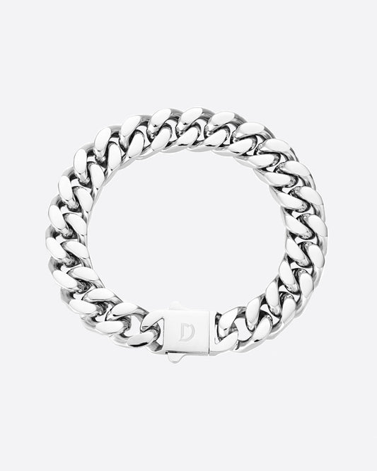 CLEAN BOXED CUBANA BRACELET. - 11MM WHITE GOLD