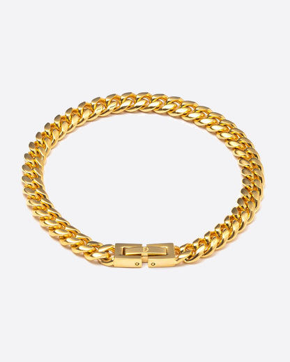 CLEAN CUBANA BRACELET. - 6MM 18K GOLD
