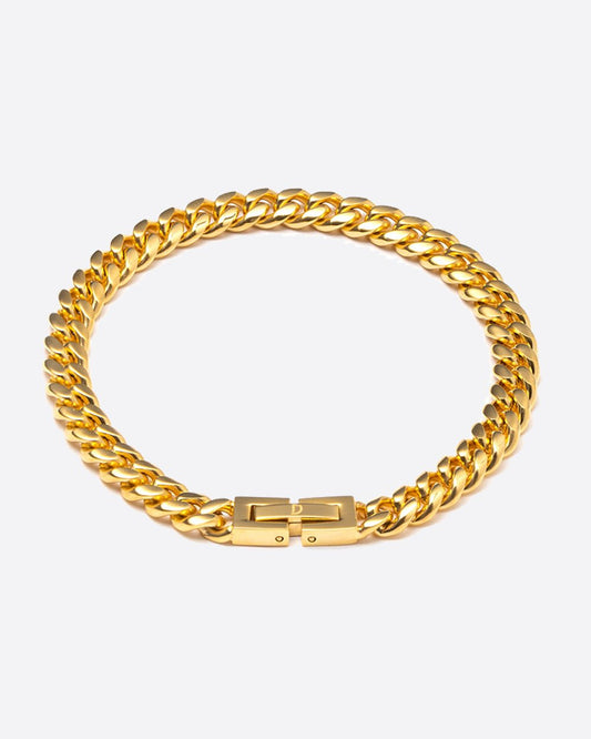 CLEAN CUBANA BRACELET. - 6MM 18K GOLD