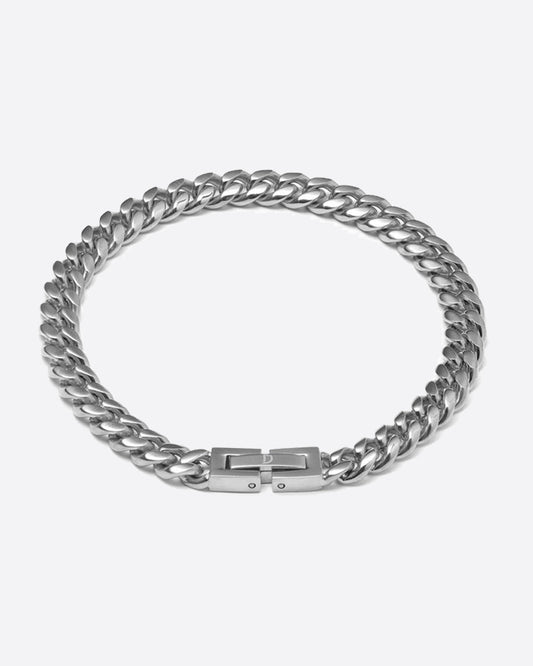 CLEAN CUBANA BRACELET. - 6MM WHITE GOLD