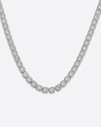 CLUSTERED CHAIN. - WHITE GOLD
