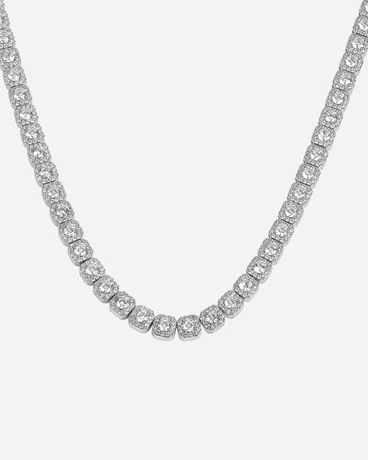 CLUSTERED CHAIN. - WHITE GOLD