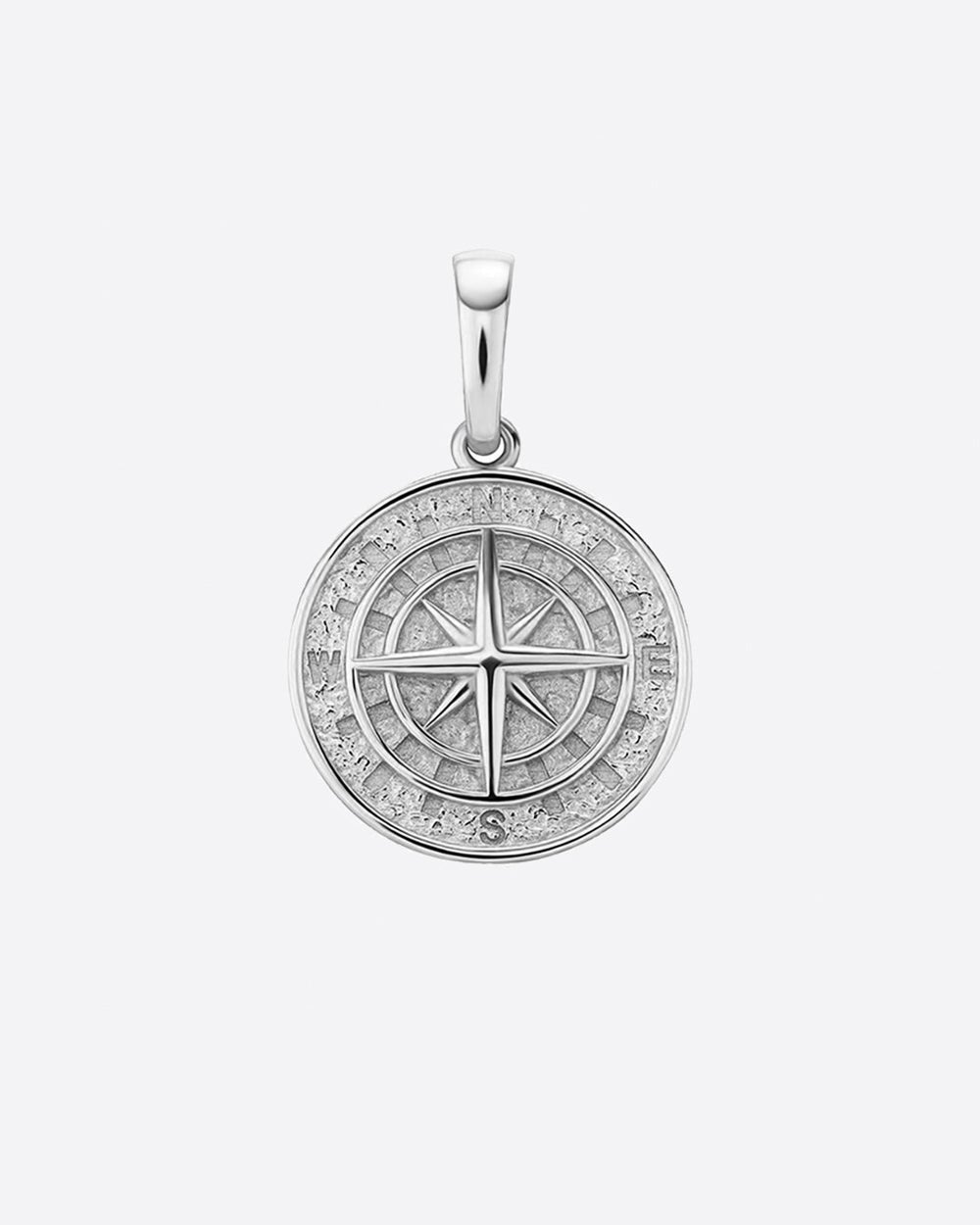 COMPASS PENDANT 925. - WHITE GOLD
