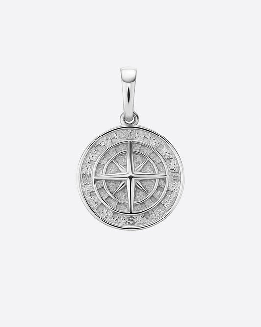 COMPASS PENDANT 925. - WHITE GOLD