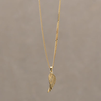 FLÜGEL HALSKETTE 925 SILBER 18 KARAT VERGOLDET