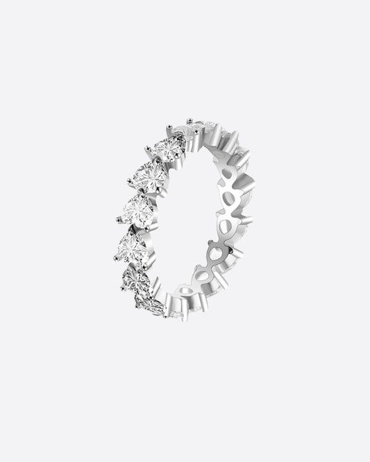 HEART CUT BAND 925. - WHITE GOLD