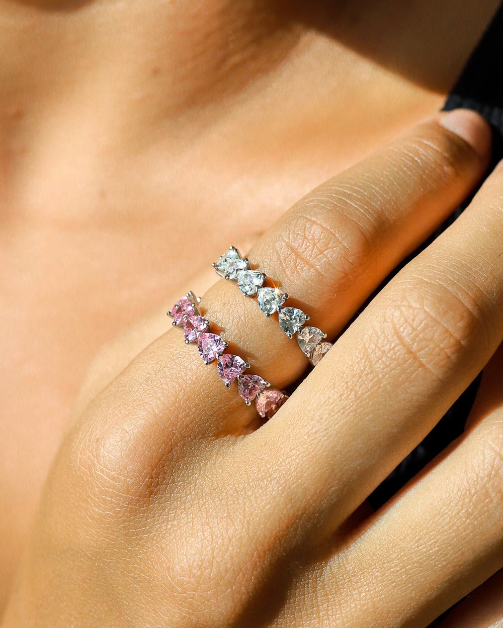HEART CUT BAND 925. - WHITE GOLD