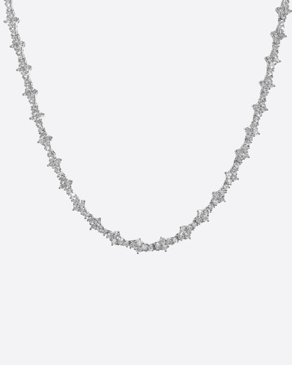 HONEYCOMB CHAIN. - 3MM WHITE GOLD