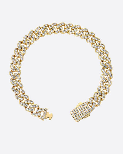 ICY CUBANA BRACELET. - 8MM 18K GOLD